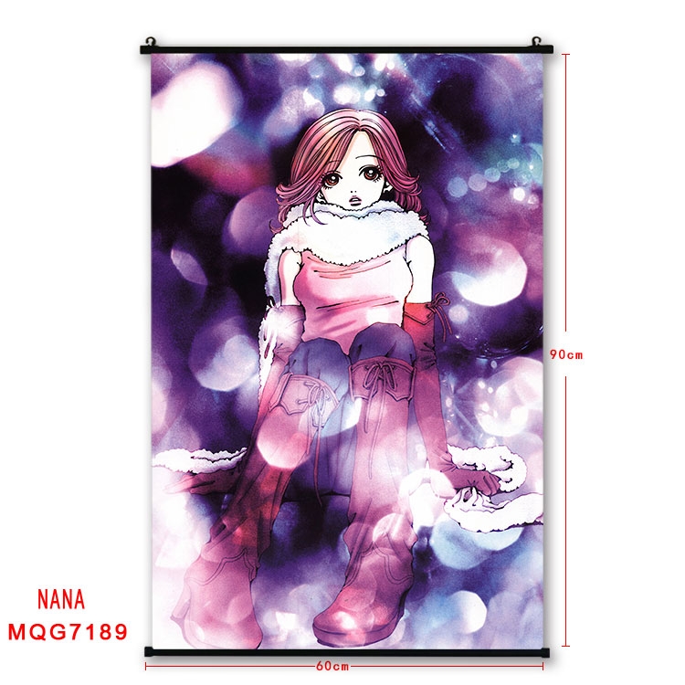 NANA Anime black Plastic rod Cloth painting Wall Scroll 60X90CM MQG-7189