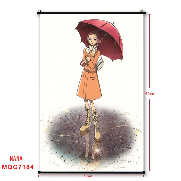 NANA Anime black Plastic rod Cloth painting Wall Scroll 60X90CM MQG-7184