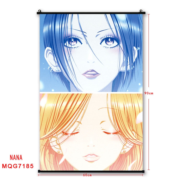 NANA Anime black Plastic rod Cloth painting Wall Scroll 60X90CM MQG-7185