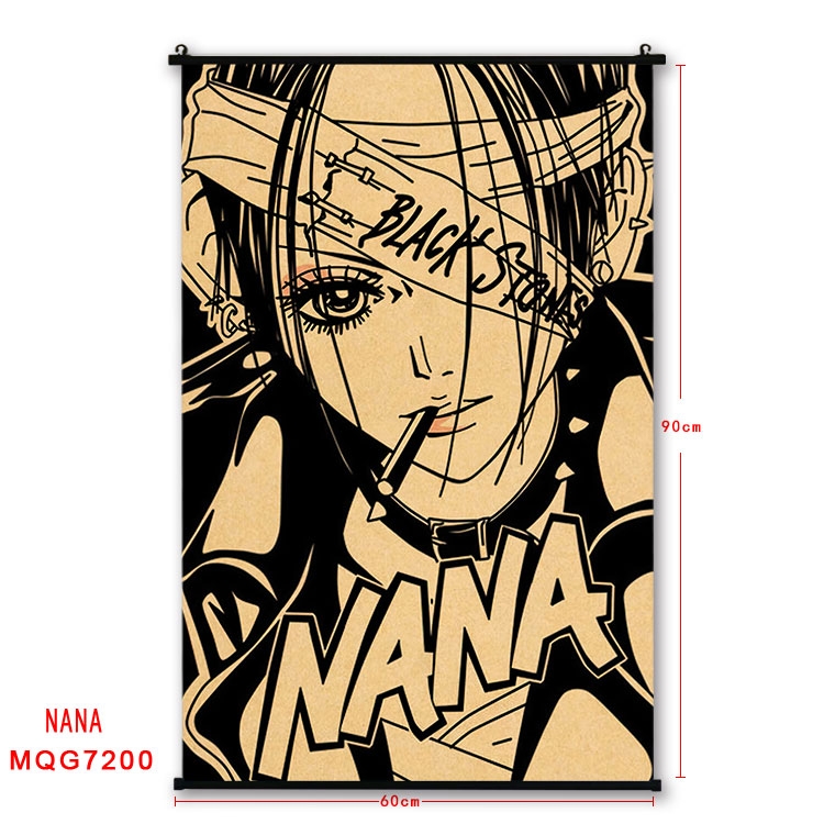 NANA Anime black Plastic rod Cloth painting Wall Scroll 60X90CM MQG-7200