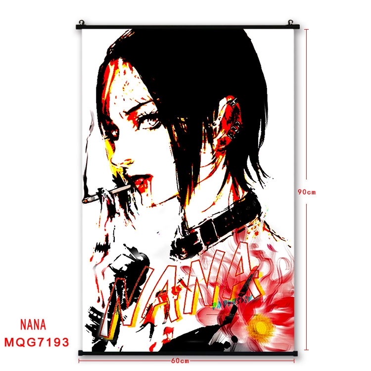 NANA Anime black Plastic rod Cloth painting Wall Scroll 60X90CM MQG-7193