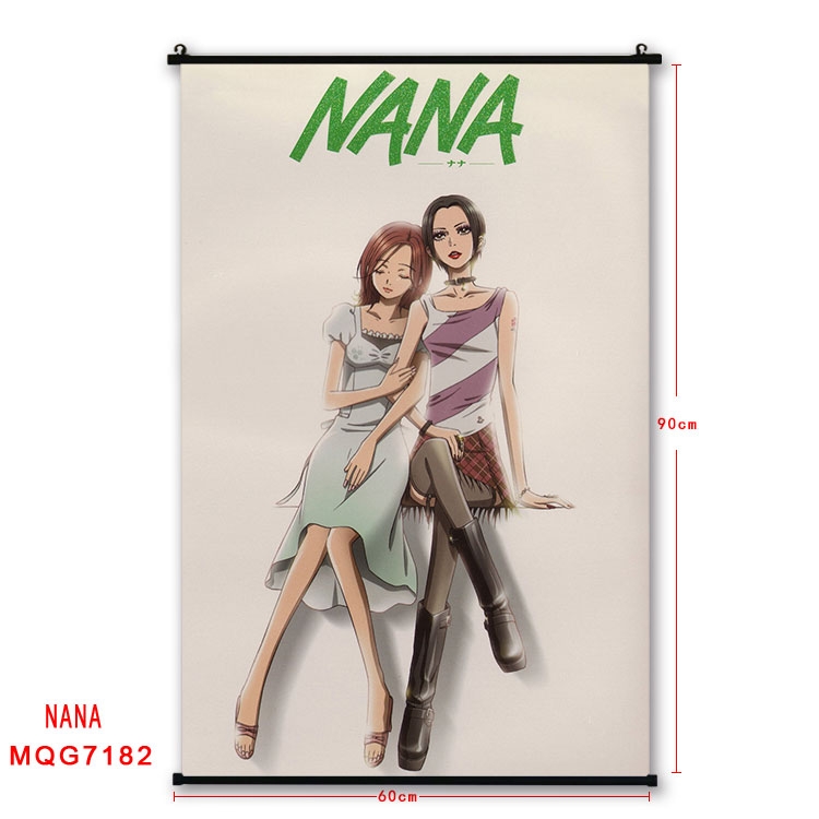 NANA Anime black Plastic rod Cloth painting Wall Scroll 60X90CM MQG-7182