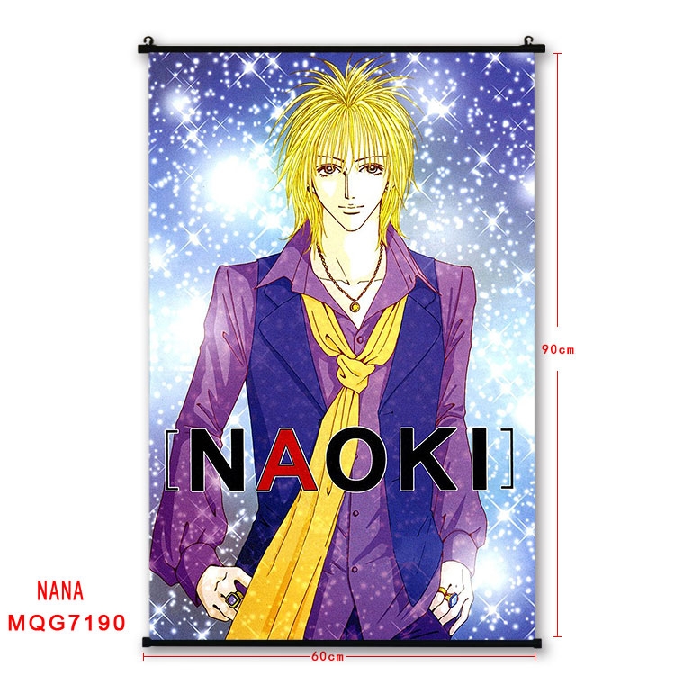 NANA Anime black Plastic rod Cloth painting Wall Scroll 60X90CM MQG-7190