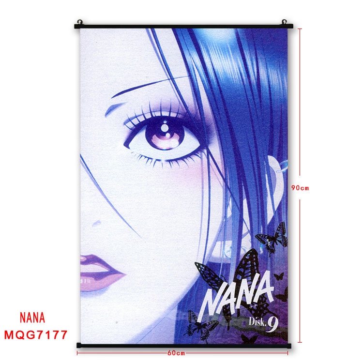 NANA Anime black Plastic rod Cloth painting Wall Scroll 60X90CM MQG-7177