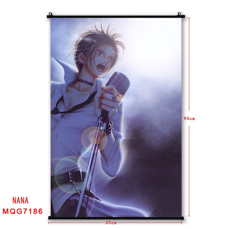 NANA Anime black Plastic rod Cloth painting Wall Scroll 60X90CM MQG-7186