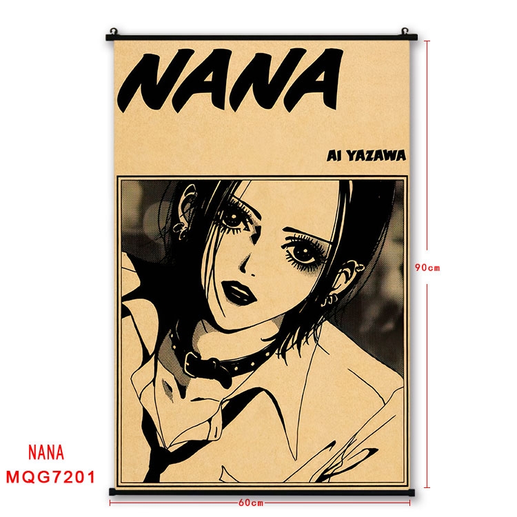 NANA Anime black Plastic rod Cloth painting Wall Scroll 60X90CM MQG-7201