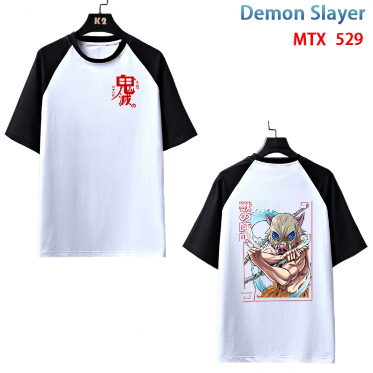 Demon Slayer Kimets Anime peripheral round neck short sleeve cotton T-shirt from XS to 3XL MTX-529