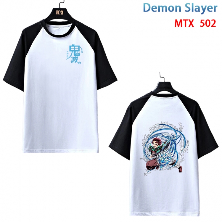 Demon Slayer Kimets Anime peripheral round neck short sleeve cotton T-shirt from XS to 3XL MTX-502