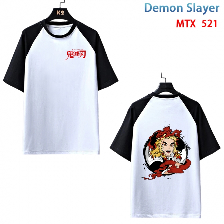 Demon Slayer Kimets Anime peripheral round neck short sleeve cotton T-shirt from XS to 3XL MTX-521