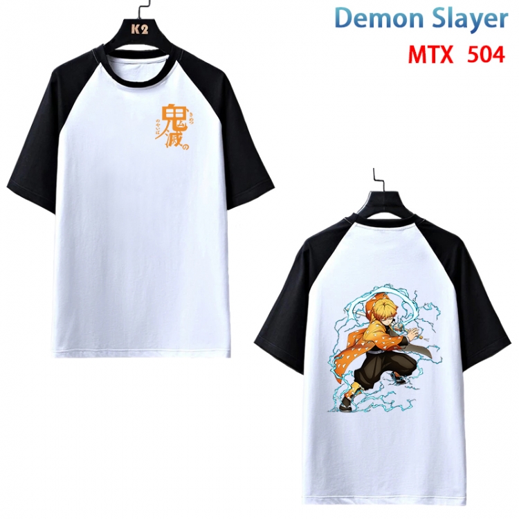 Demon Slayer Kimets Anime peripheral round neck short sleeve cotton T-shirt from XS to 3XL MTX-504