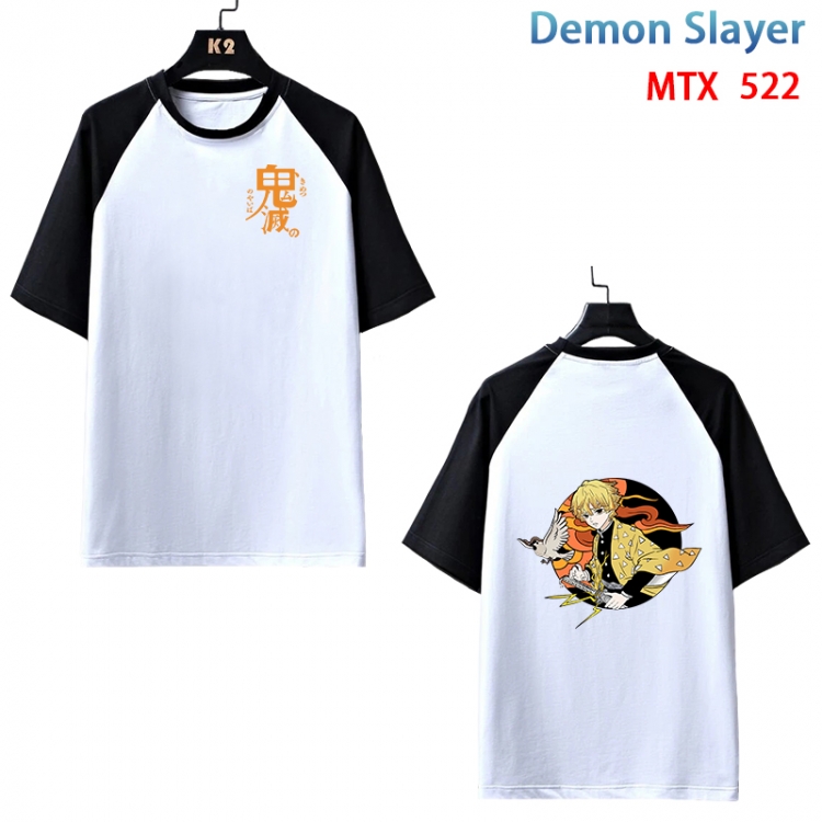 Demon Slayer Kimets Anime peripheral round neck short sleeve cotton T-shirt from XS to 3XL MTX-522
