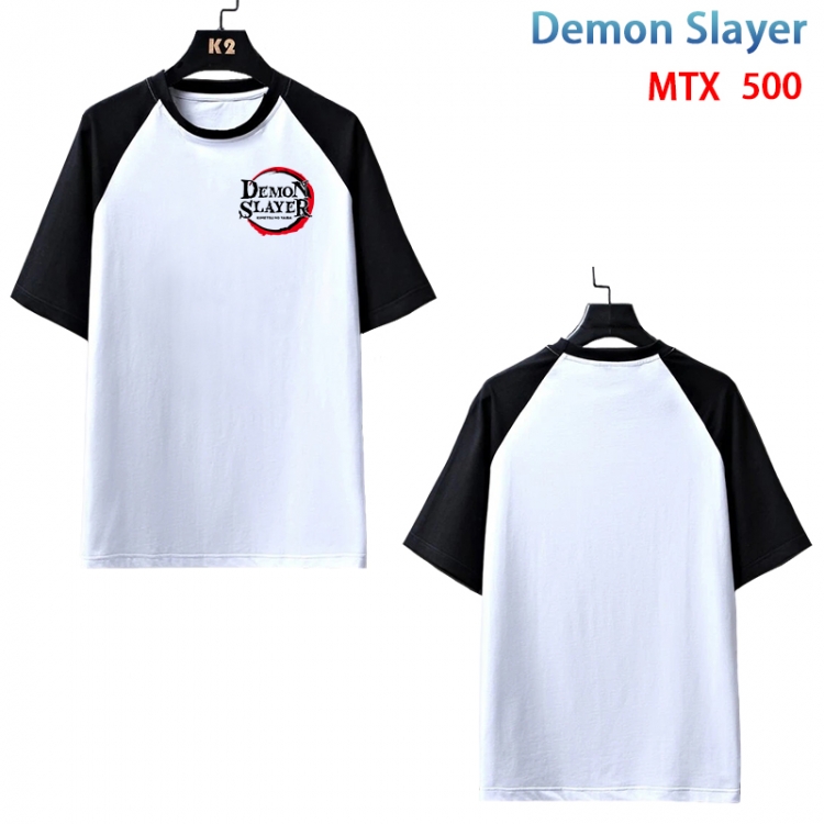 Demon Slayer Kimets Anime peripheral round neck short sleeve cotton T-shirt from XS to 3XL MTX-500