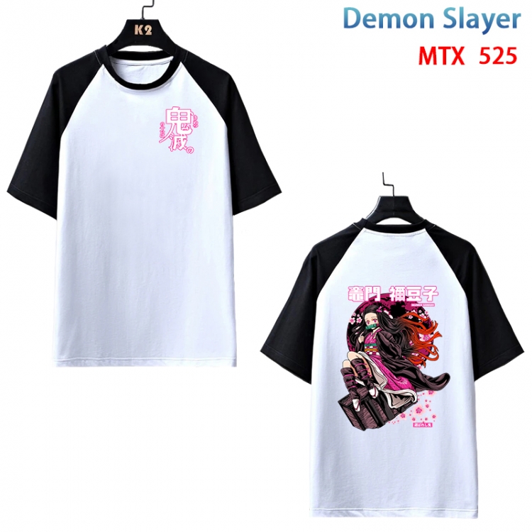 Demon Slayer Kimets Anime peripheral round neck short sleeve cotton T-shirt from XS to 3XL  MTX-525