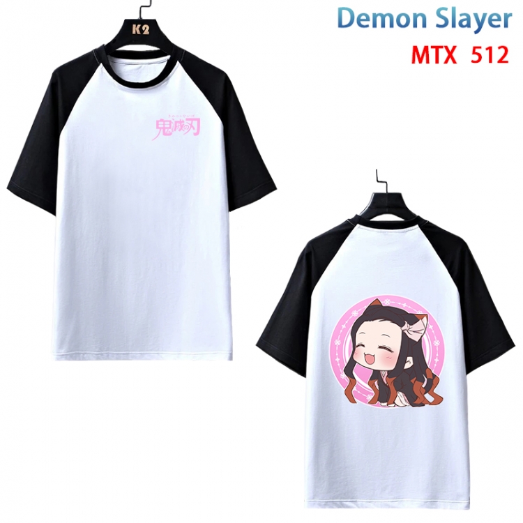 Demon Slayer Kimets Anime peripheral round neck short sleeve cotton T-shirt from XS to 3XL MTX-512