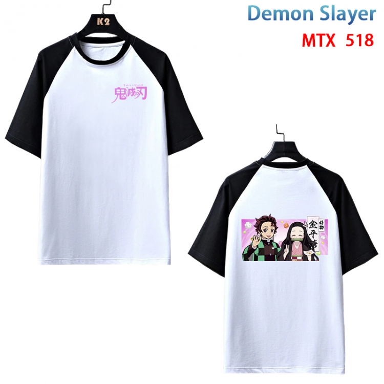 Demon Slayer Kimets Anime peripheral round neck short sleeve cotton T-shirt from XS to 3XL MTX-518