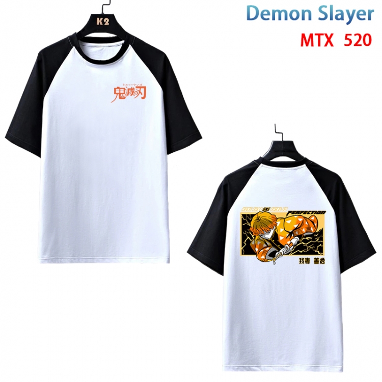 Demon Slayer Kimets Anime peripheral round neck short sleeve cotton T-shirt from XS to 3XL MTX-520