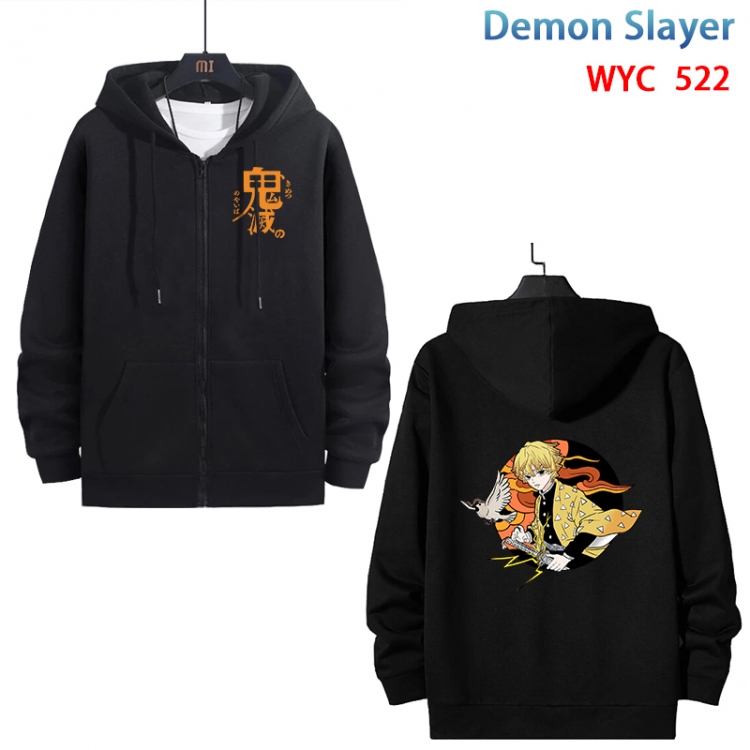 Demon Slayer Kimets Anime cotton zipper patch pocket sweater from S to 3XL WYC-522