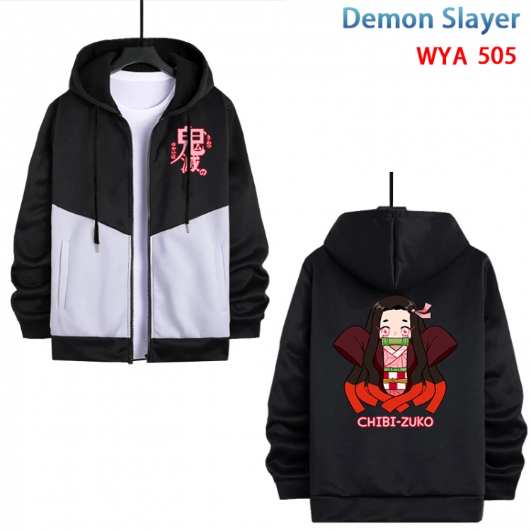 Demon Slayer Kimets Anime cotton zipper patch pocket sweater from S to 3XL  WYA-505