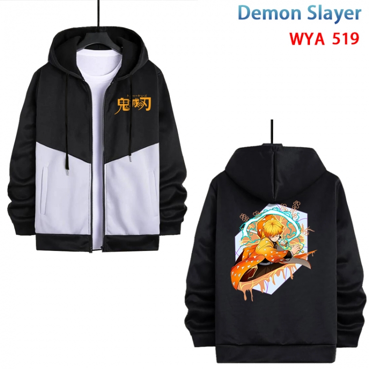 Demon Slayer Kimets Anime cotton zipper patch pocket sweater from S to 3XL WYA-519