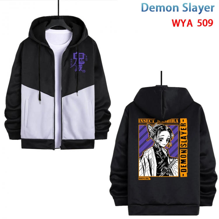 Demon Slayer Kimets Anime cotton zipper patch pocket sweater from S to 3XL WYA-509