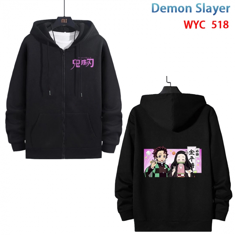 Demon Slayer Kimets Anime cotton zipper patch pocket sweater from S to 3XL WYC-518