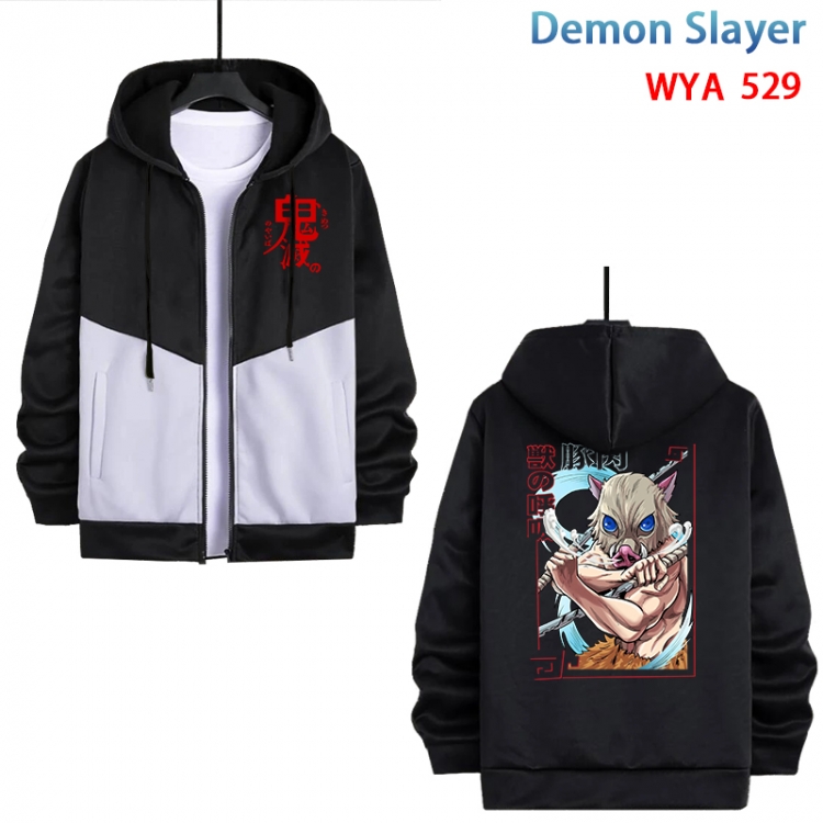 Demon Slayer Kimets Anime cotton zipper patch pocket sweater from S to 3XL WYA-529