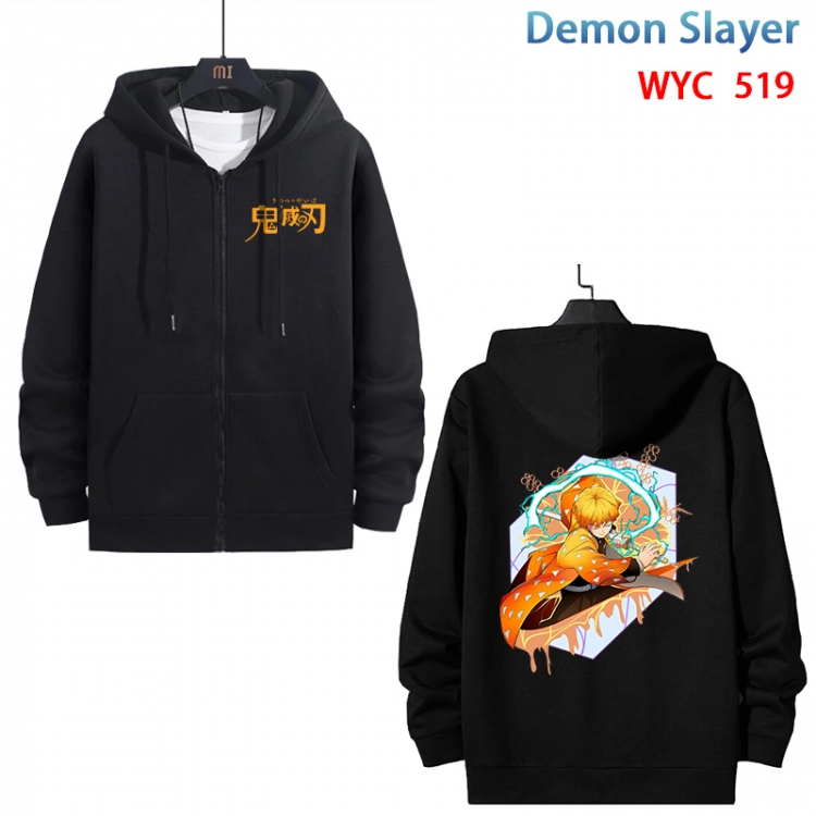 Demon Slayer Kimets Anime cotton zipper patch pocket sweater from S to 3XL WYC-519