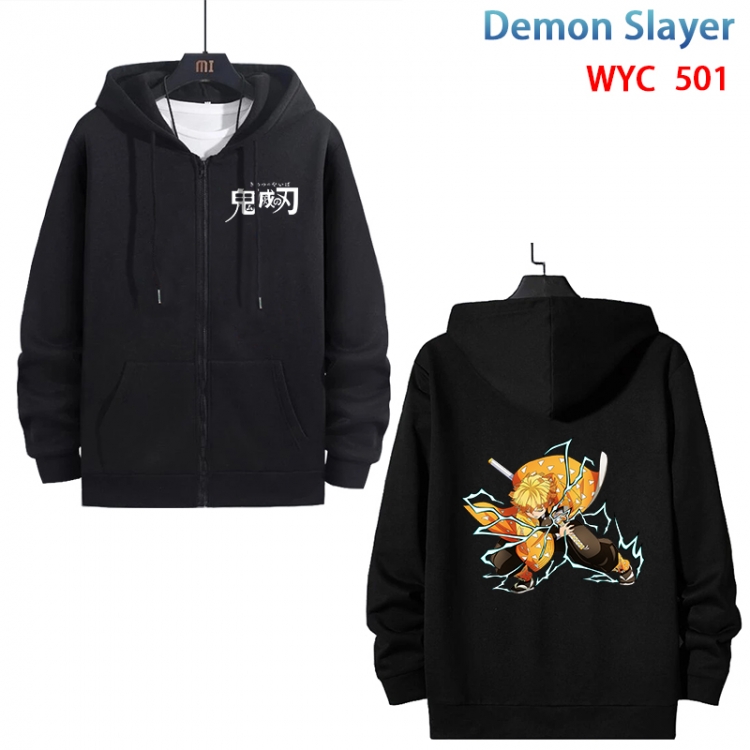 Demon Slayer Kimets Anime cotton zipper patch pocket sweater from S to 3XL  WYC-501