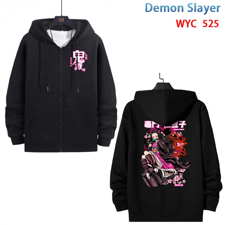 Demon Slayer Kimets Anime cotton zipper patch pocket sweater from S to 3XL WYC-525