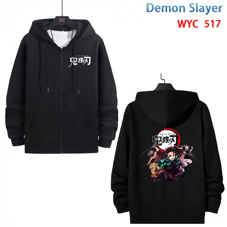 Demon Slayer Kimets Anime cotton zipper patch pocket sweater from S to 3XL WYC-517