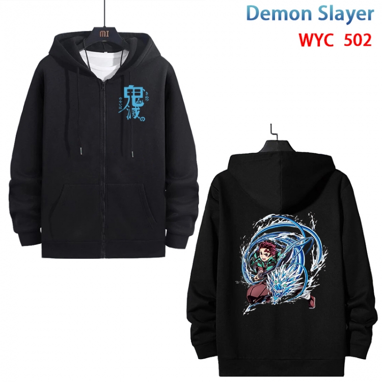 Demon Slayer Kimets Anime cotton zipper patch pocket sweater from S to 3XL WYC-502