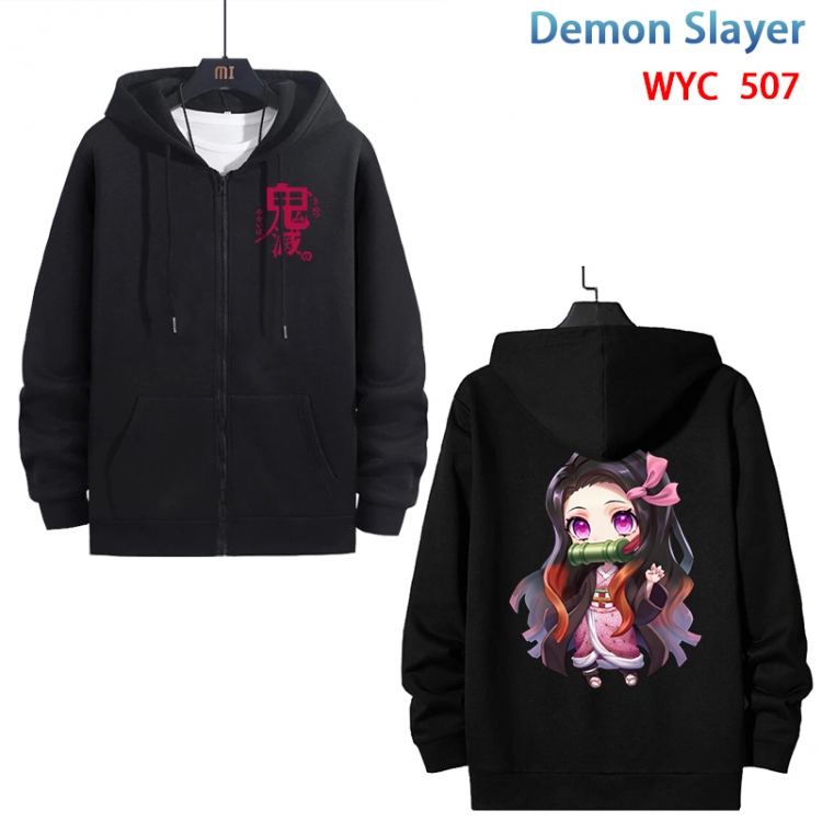 Demon Slayer Kimets Anime cotton zipper patch pocket sweater from S to 3XL WYC-507