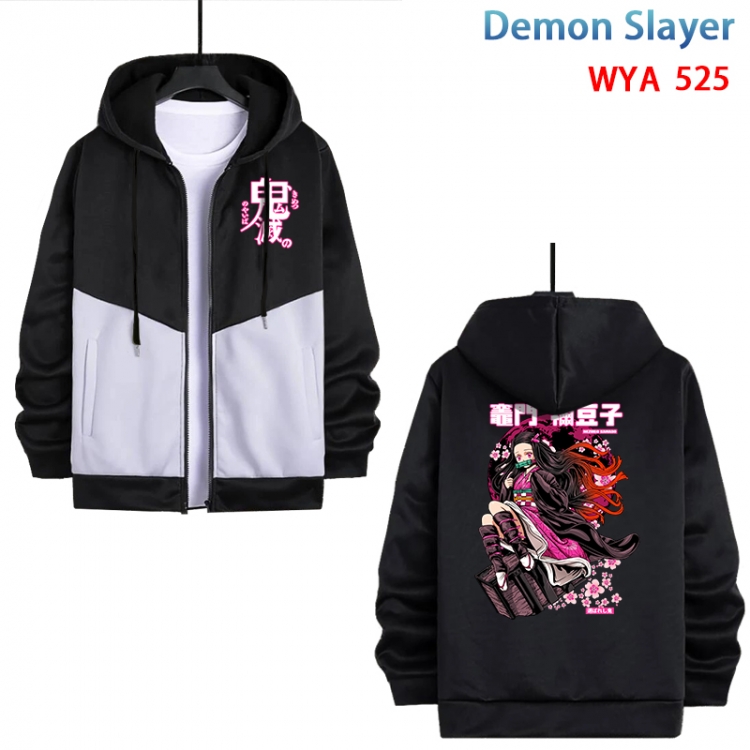 Demon Slayer Kimets Anime cotton zipper patch pocket sweater from S to 3XL WYA-525