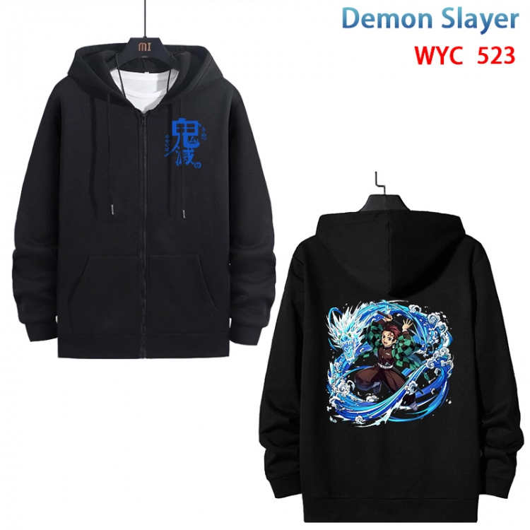 Demon Slayer Kimets Anime cotton zipper patch pocket sweater from S to 3XL WYC-523