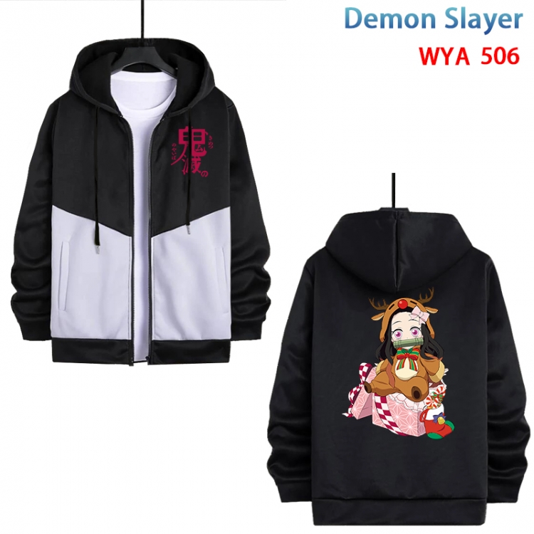 Demon Slayer Kimets Anime cotton zipper patch pocket sweater from S to 3XL WYA-506