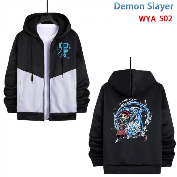 Demon Slayer Kimets Anime cotton zipper patch pocket sweater from S to 3XL WYA-502