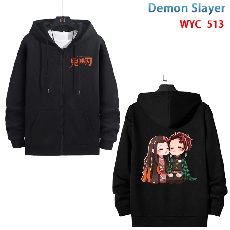 Demon Slayer Kimets Anime cotton zipper patch pocket sweater from S to 3XL WYC-513