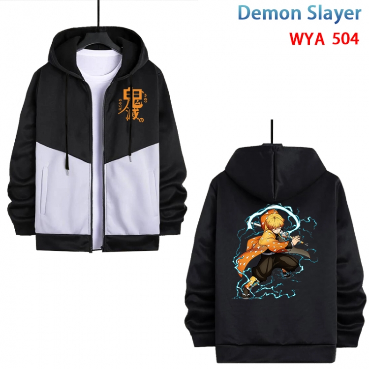 Demon Slayer Kimets Anime cotton zipper patch pocket sweater from S to 3XL WYA-504
