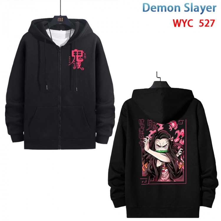 Demon Slayer Kimets Anime cotton zipper patch pocket sweater from S to 3XL WYC-527