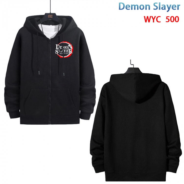 Demon Slayer Kimets Anime cotton zipper patch pocket sweater from S to 3XL  WYC-500