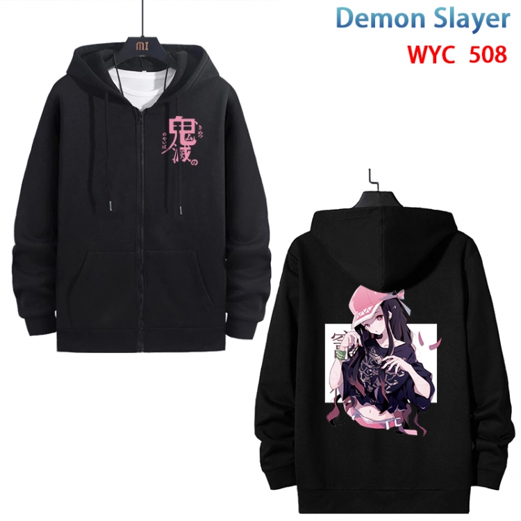 Demon Slayer Kimets Anime cotton zipper patch pocket sweater from S to 3XL WYC-508