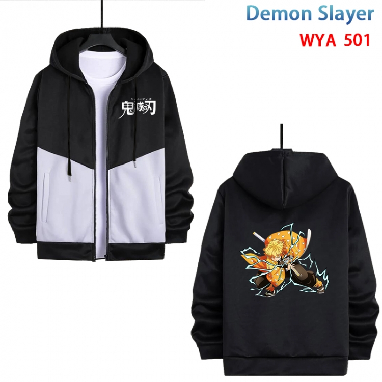 Demon Slayer Kimets Anime cotton zipper patch pocket sweater from S to 3XL WYA-501