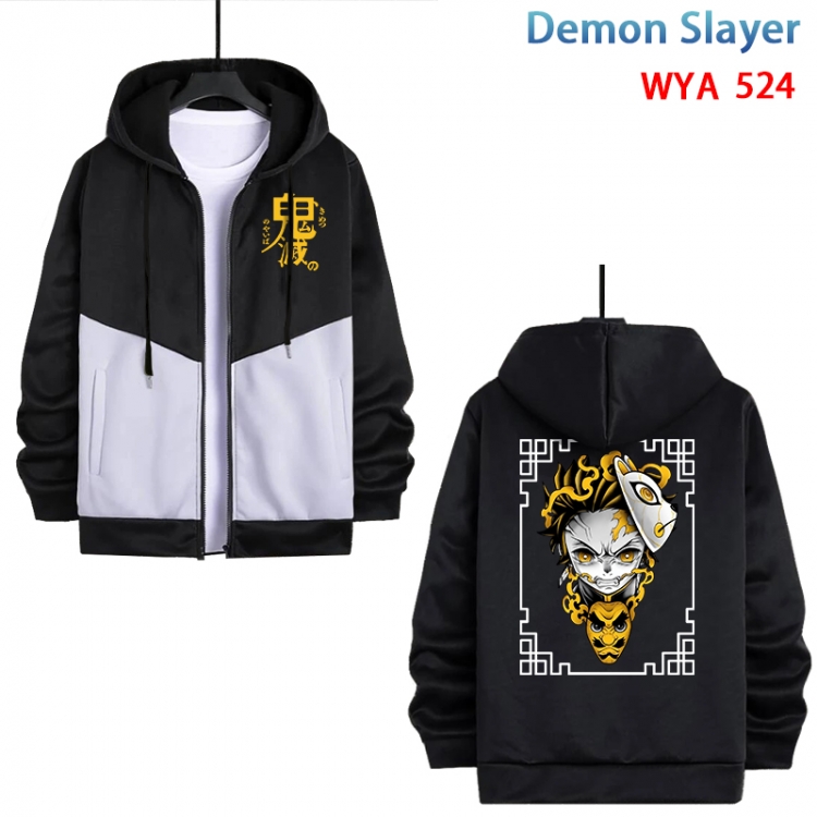 Demon Slayer Kimets Anime cotton zipper patch pocket sweater from S to 3XL  WYA-524