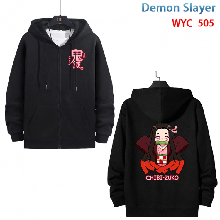 Demon Slayer Kimets Anime cotton zipper patch pocket sweater from S to 3XL  WYC-505