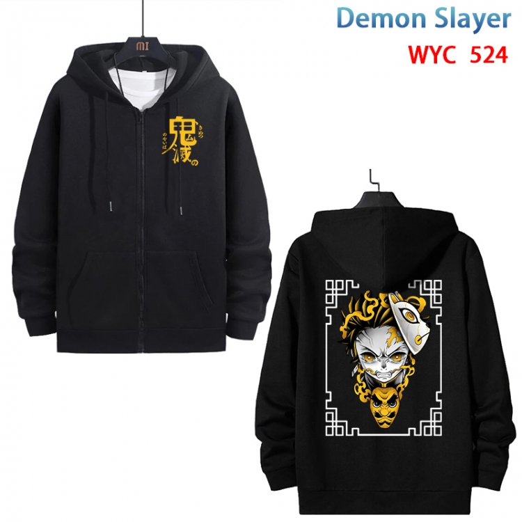 Demon Slayer Kimets Anime cotton zipper patch pocket sweater from S to 3XL WYC-524