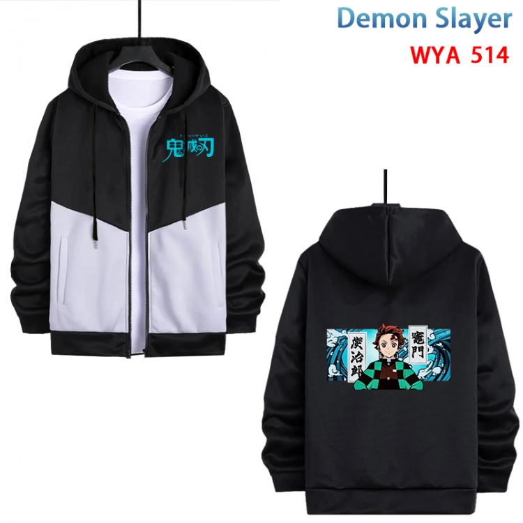 Demon Slayer Kimets Anime cotton zipper patch pocket sweater from S to 3XL WYA-514
