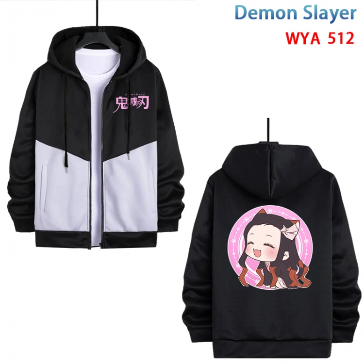 Demon Slayer Kimets Anime cotton zipper patch pocket sweater from S to 3XL  WYA-512