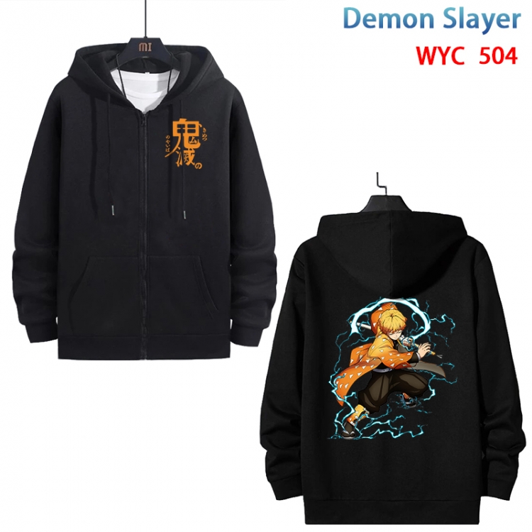 Demon Slayer Kimets Anime cotton zipper patch pocket sweater from S to 3XL WYC-504