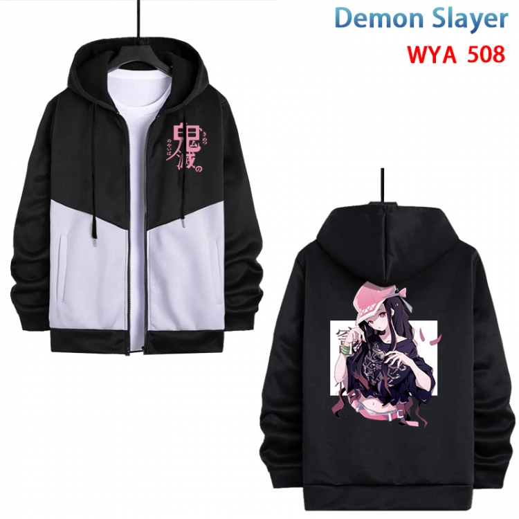 Demon Slayer Kimets Anime cotton zipper patch pocket sweater from S to 3XL  WYA-508