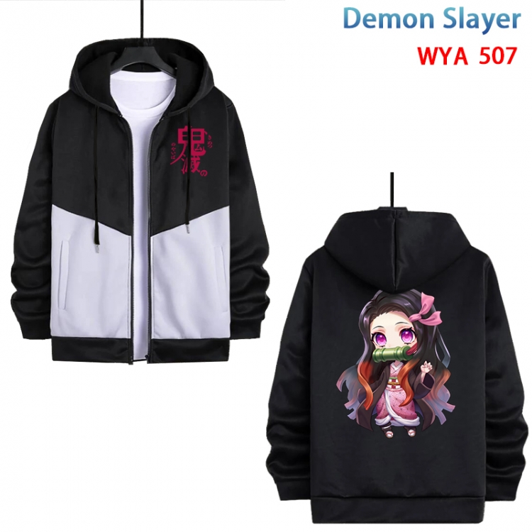 Demon Slayer Kimets Anime cotton zipper patch pocket sweater from S to 3XL  WYA-507